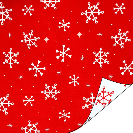  Kerst Inpakpapier - Metallic Snow Hearts 30 cm x 3 meter. 