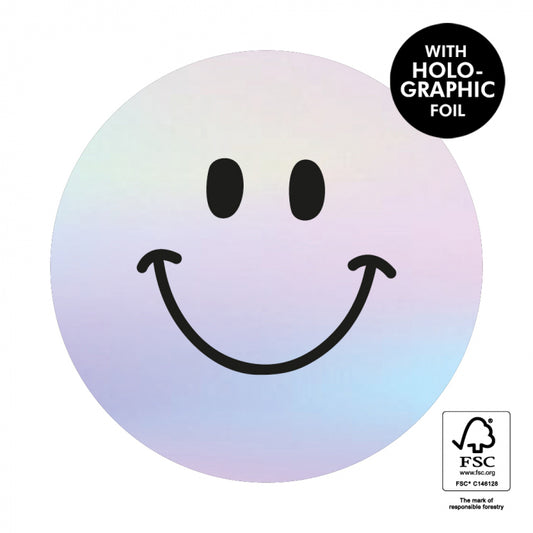 Stickers - Smiley Holographic Black (10 stuks)