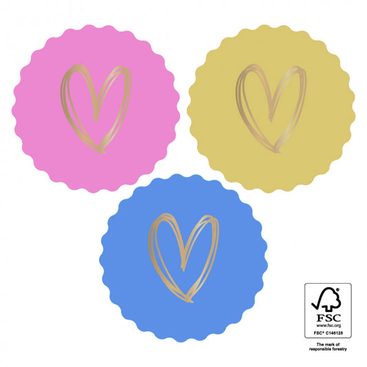 Stickers Multi - Heart Gold - Happy (10 stuks)