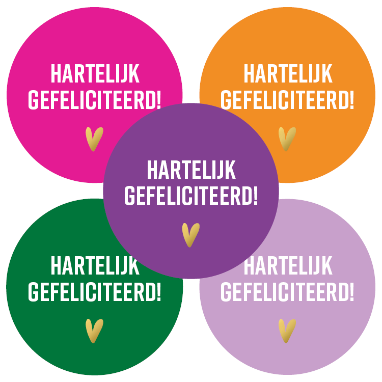 Stickers - Hartelijk gefeliciteerd! (10 stuks)