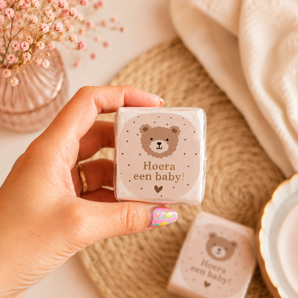 Stickers - hoera een baby (little bear) (10 stuks)