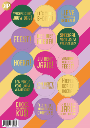 Stickervel - Vrolijk - Feest - 