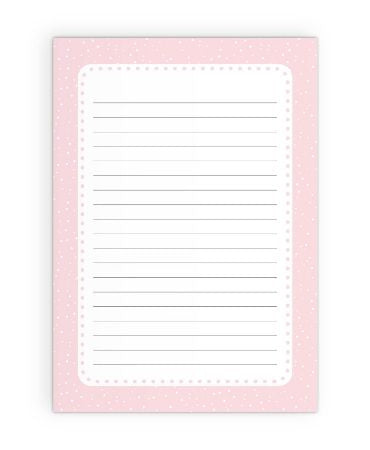 A5 notieblokje Sweet confetti roze. 148 x 207 mm (A5) 50 pagina’s (80 grams)