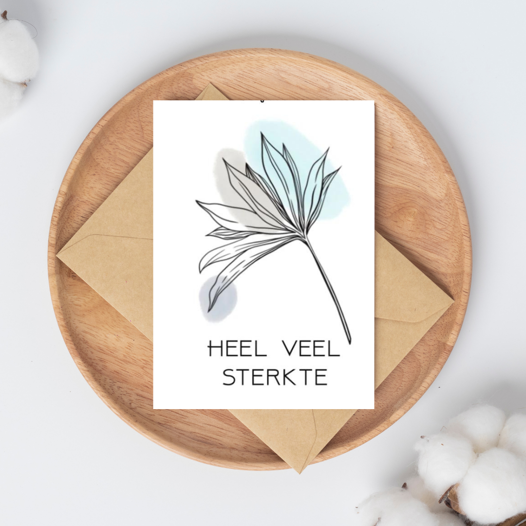 Ansichtkaart - Heel veel sterkte - Blauw
