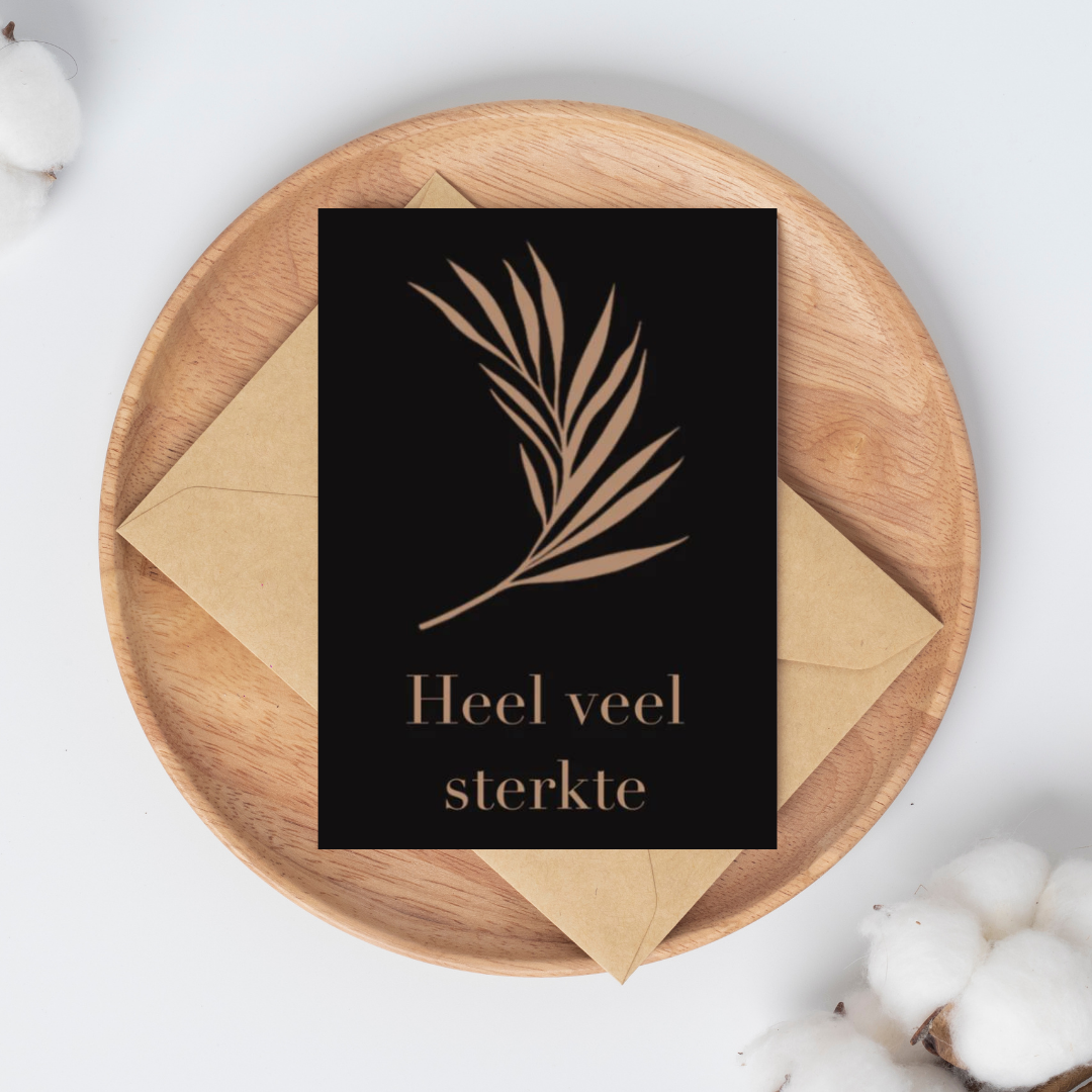 Ansichtkaart - Heel veel sterkte - Zwart