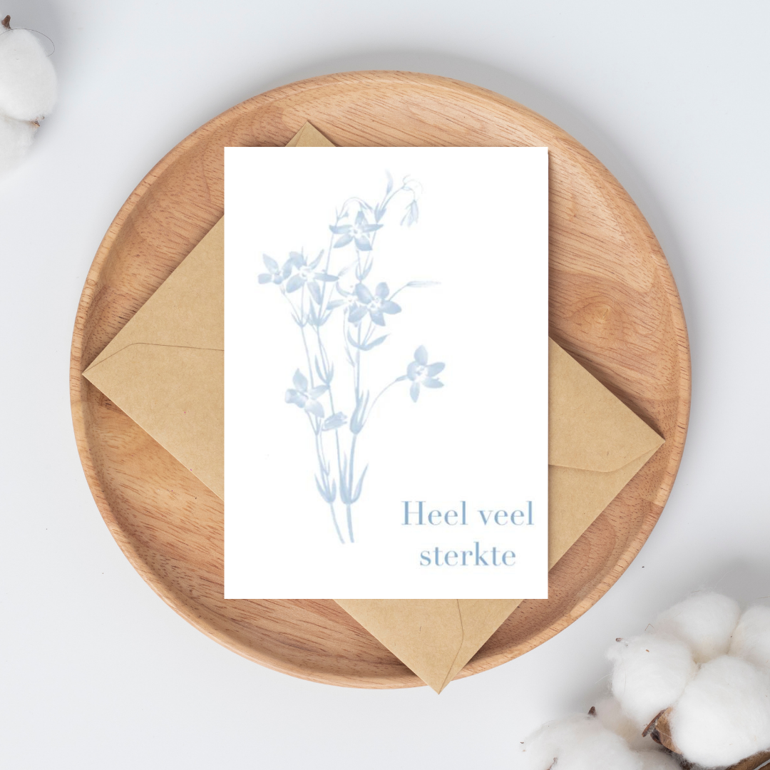 Ansichtkaart - Sterkte - Bloem - Blauw