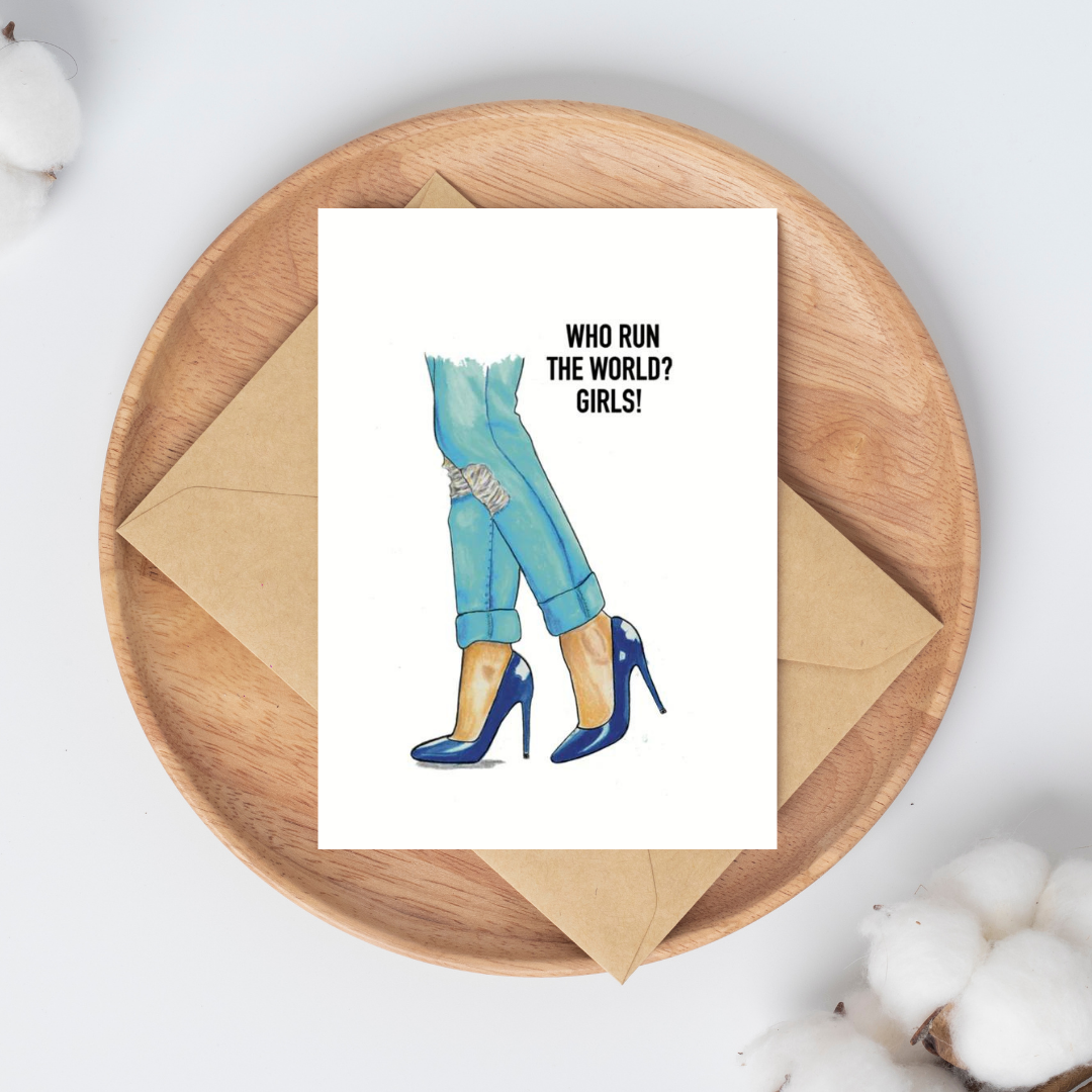 Ansichtkaart - Who run the world? Girls!