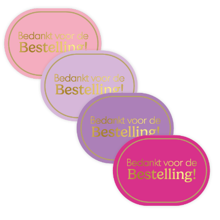Stickers - Bedankt voor de bestelling (4 varianten) 43 x 59 mm 