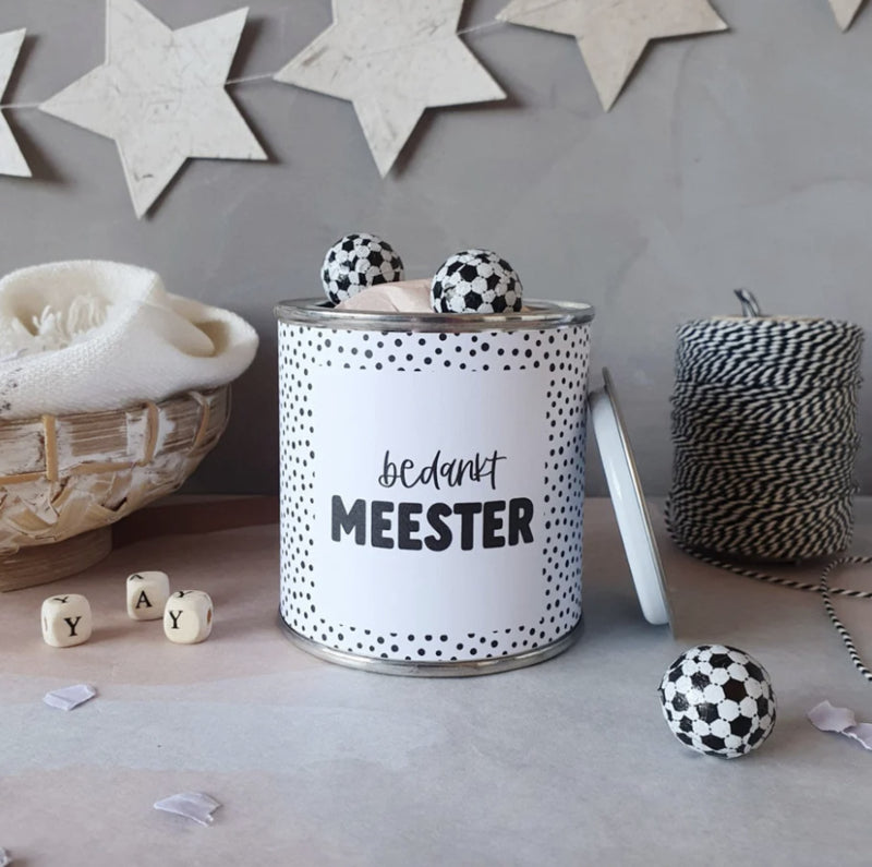 Bedankt meester - Blikje met wikkel