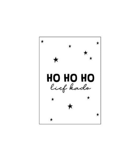 Kerst mini kaart - Ho Ho Ho lief kado