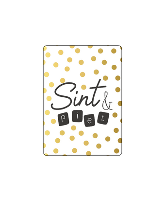 Sinterklaas cadeaukaart - Sint en Piet - Goud