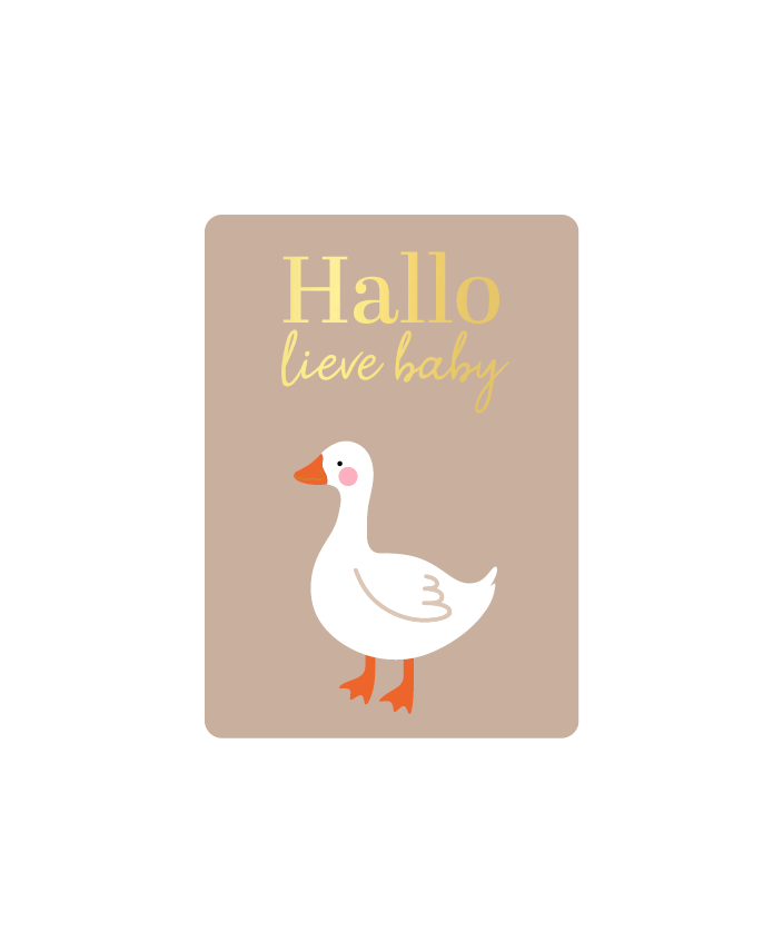 Mini kaartje - Hallo lieve baby beige