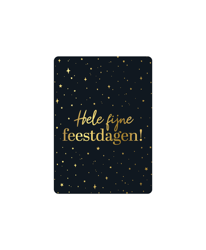 Cadeaukaartje A7 “Hele fijne feestdagen” met goudfolie