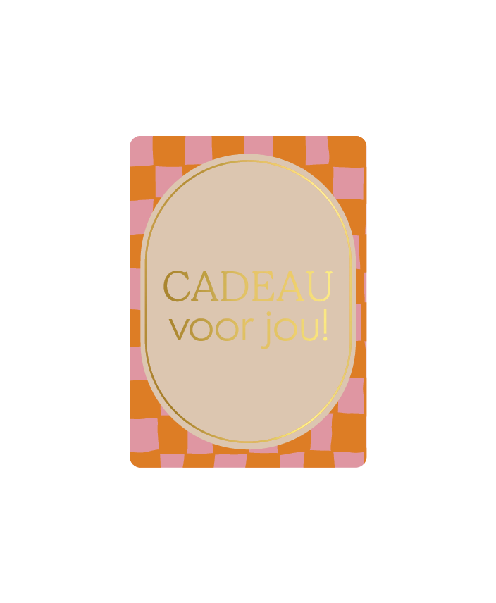Leuk mini kaartje met de tekst: Cadeau voor jou

Cadeaukaartjes zijn leuk om toe te voegen bij een bosje bloemen, doosje bonbons of uw geschenk. Door het kleine formaat kaart ook ideaal om toe te voegen bij de verzending van een pakket of cadeautje voor een extra persoonlijke touch. Op de achterzijde van het kaartje is ruimte om een persoonlijke boodschap op te schrijven.