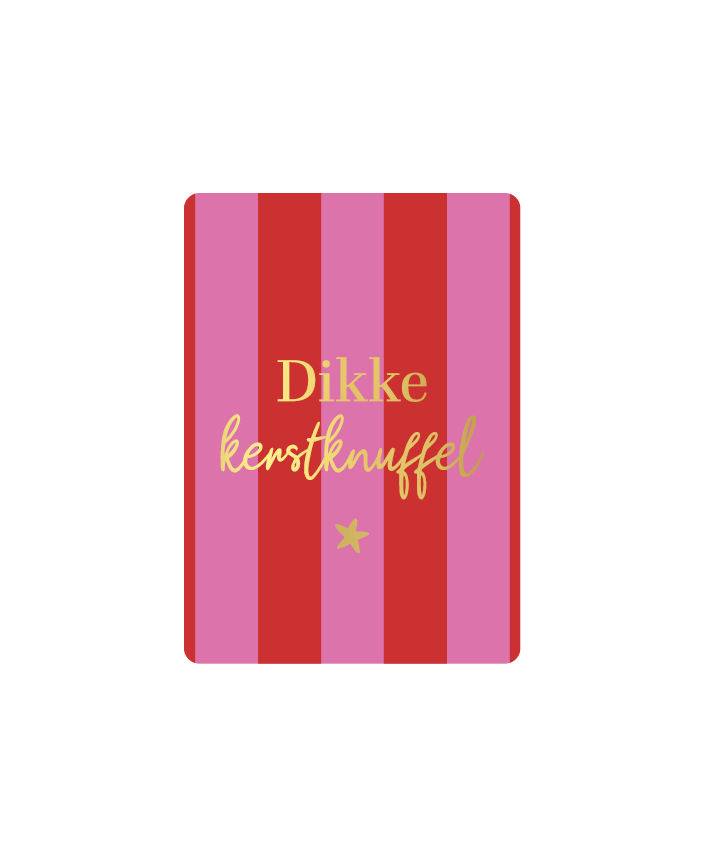 Mini kaartje - Cadeaukaartjes A7 - Dikke kerstknuffel