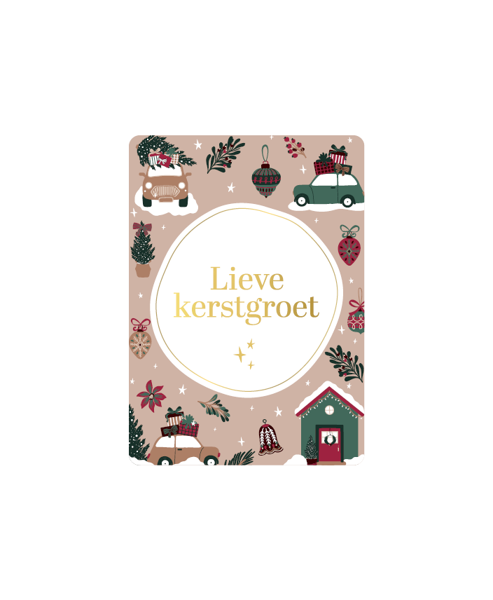 Mini kaartje - Cadeaukaartjes A7 - Lieve kerstgroet