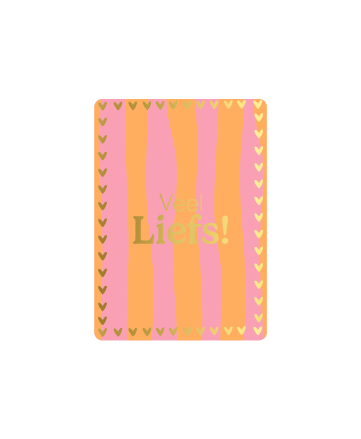 Leuk mini kaartje met de tekst: veel liefs + hartjes

Cadeaukaartjes zijn leuk om toe te voegen bij een bosje bloemen, doosje bonbons of uw geschenk. Door het kleine formaat kaart ook ideaal om toe te voegen bij de verzending van een pakket of cadeautje voor een extra persoonlijke touch. Op de achterzijde van het kaartje is ruimte om een persoonlijke boodschap op te schrijven.