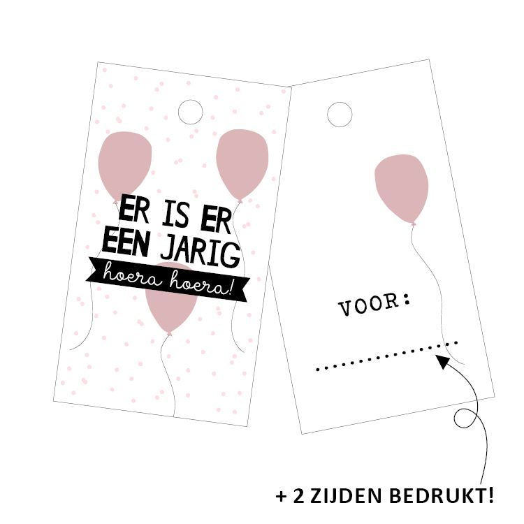 Cadeaulabel - Er is er een jarig hoera, hoera!