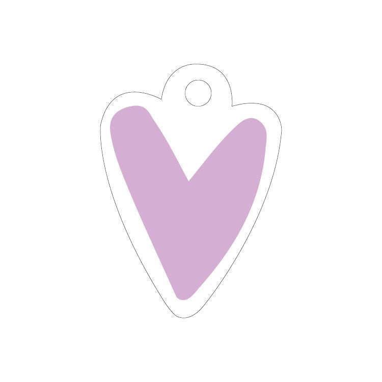 Cadeaulabel - Hartje – lila