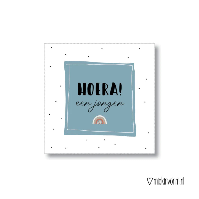 Cadeaulabel - Hoera een jongen