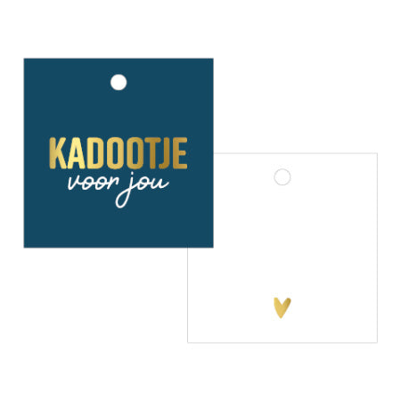 Cadeaulabel - Kadootje voor jou - Blauw/Goud