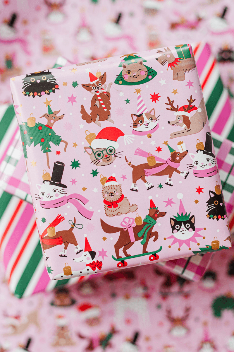 Kerst Inpakpapier 30 cm x 3 meter – Christmas Pets