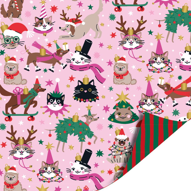Kerst Inpakpapier 30 cm x 3 meter – Christmas Pets