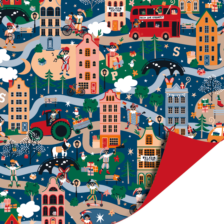 Sinterklaas Inpakpapier 30 cm x 3 meter – Sint is in Town