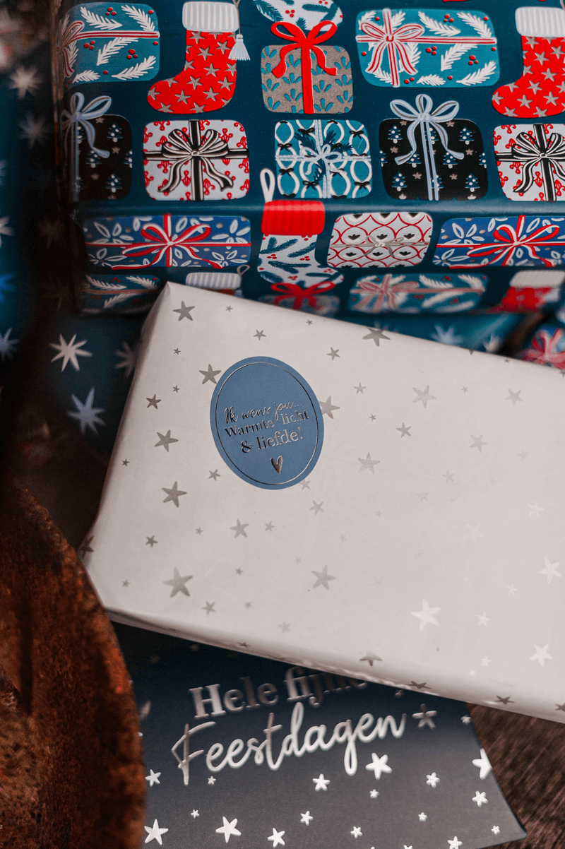 Kerst Inpakpapier 30 cm x 3 meter – Xmas Gifts Blue
