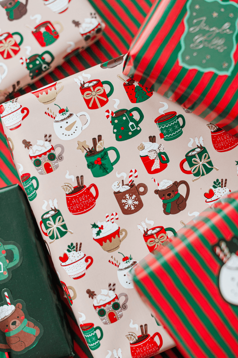 Kerst Inpakpapier 30 cm x 3 meter – Xmas Mugs