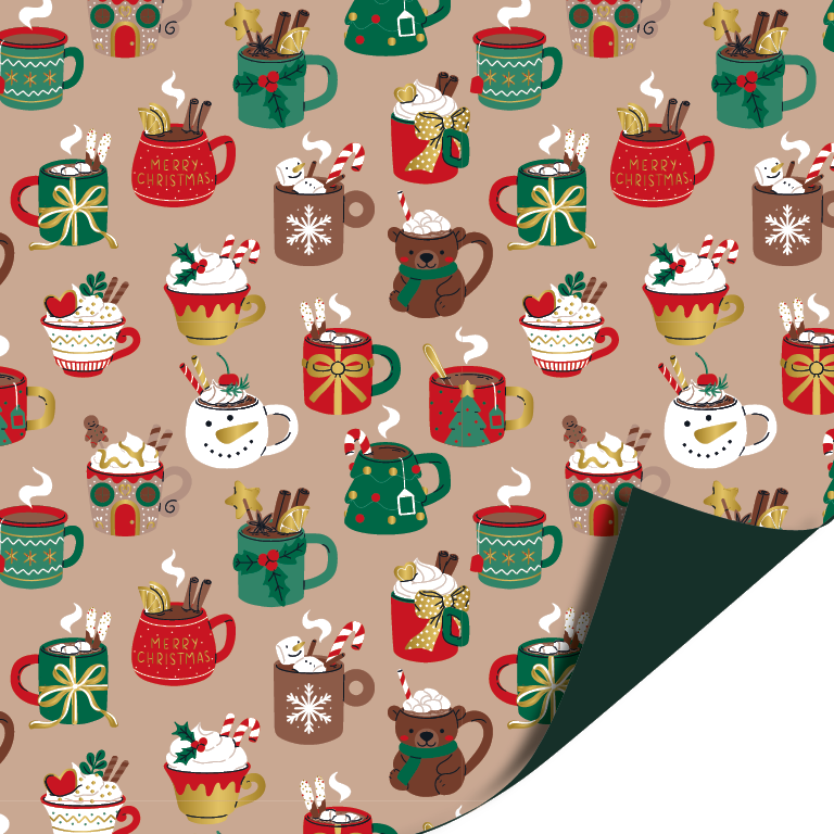 Kerst Inpakpapier 30 cm x 3 meter – Xmas Mugs