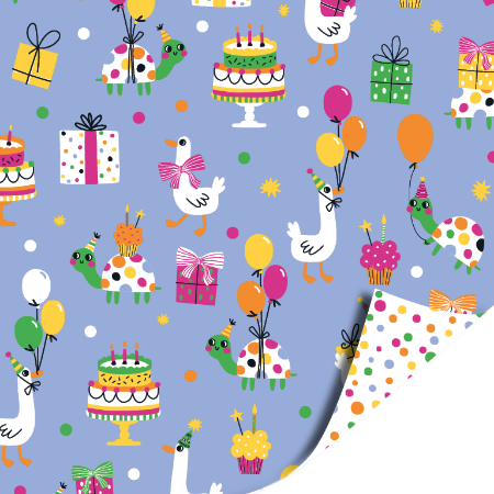 Dubbelzijdig cadeaupapier Party Time – 30 cm breed