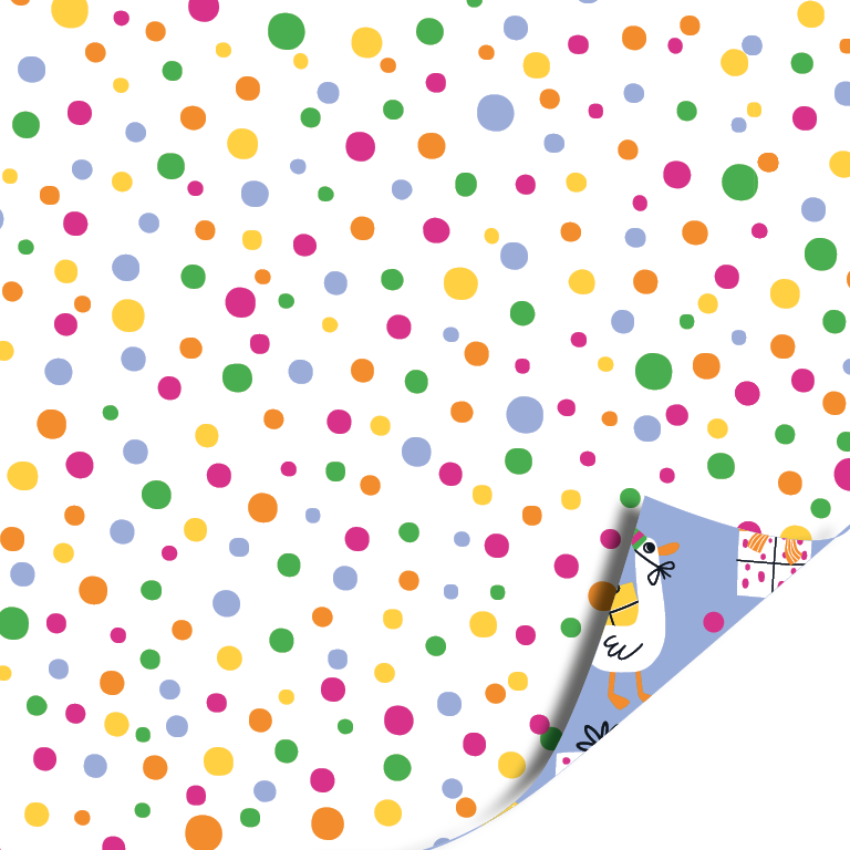 Dubbelzijdig cadeaupapier Party Time en confetti – 30 cm breed