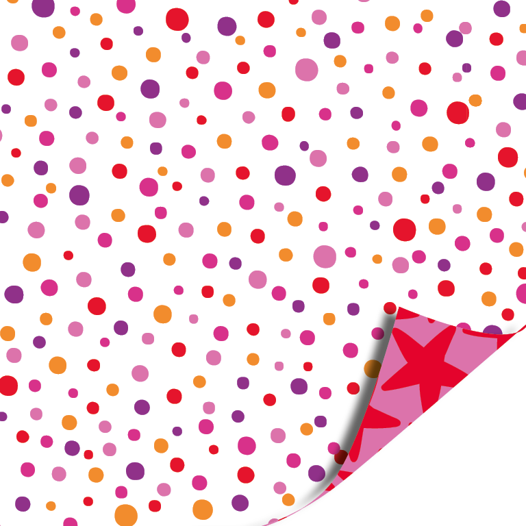 Dubbelzijdig cadeaupapier met confetti – 30 cm breed