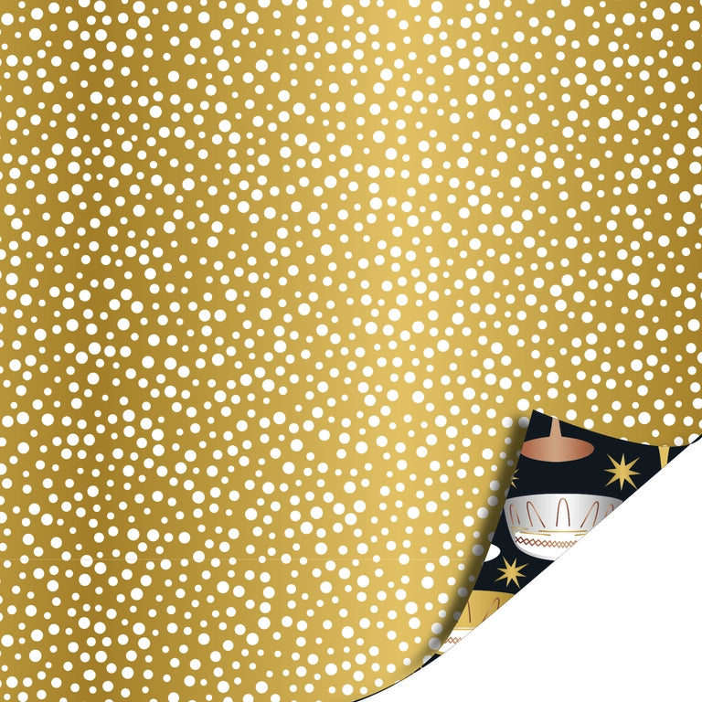 Kerst Inpakpapier 30 cm x 3 meter – Raise Your Glass Gold
