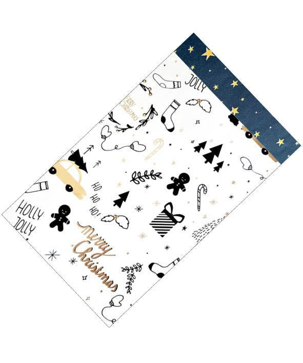 Kerst cadeauzakje M - Holly Jolly goud