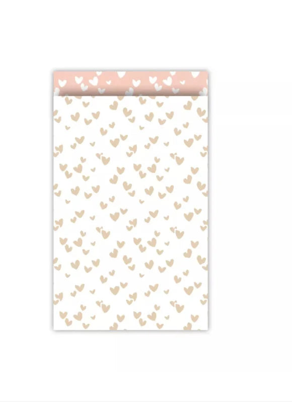 Cadeauzakje M - Solo hearts - Wit / zand