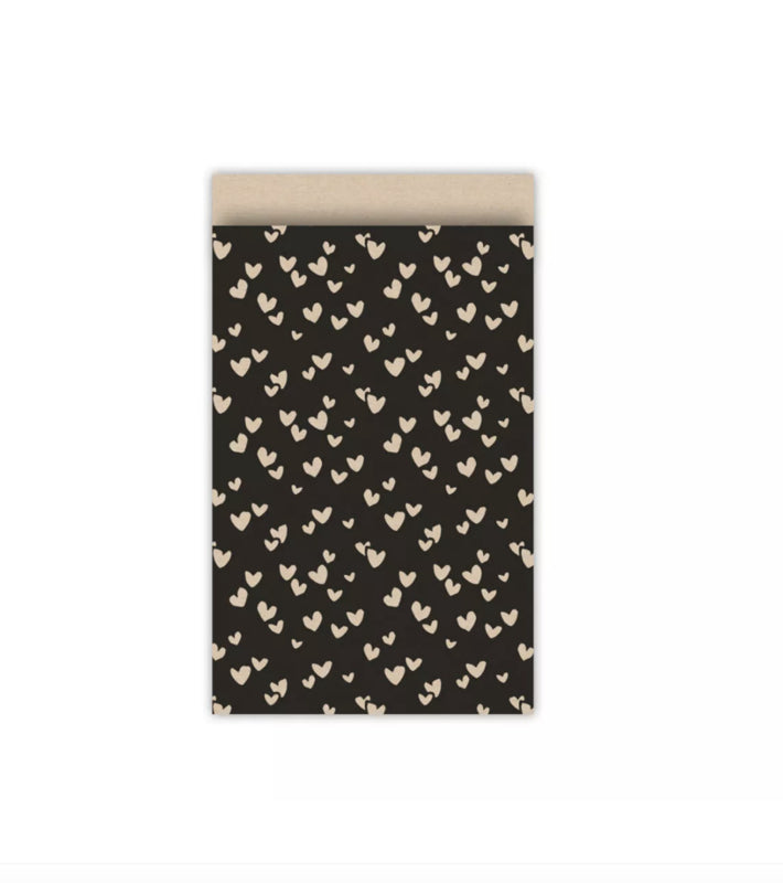 Cadeauzakje M - Solo hearts - Zwart / Kraft