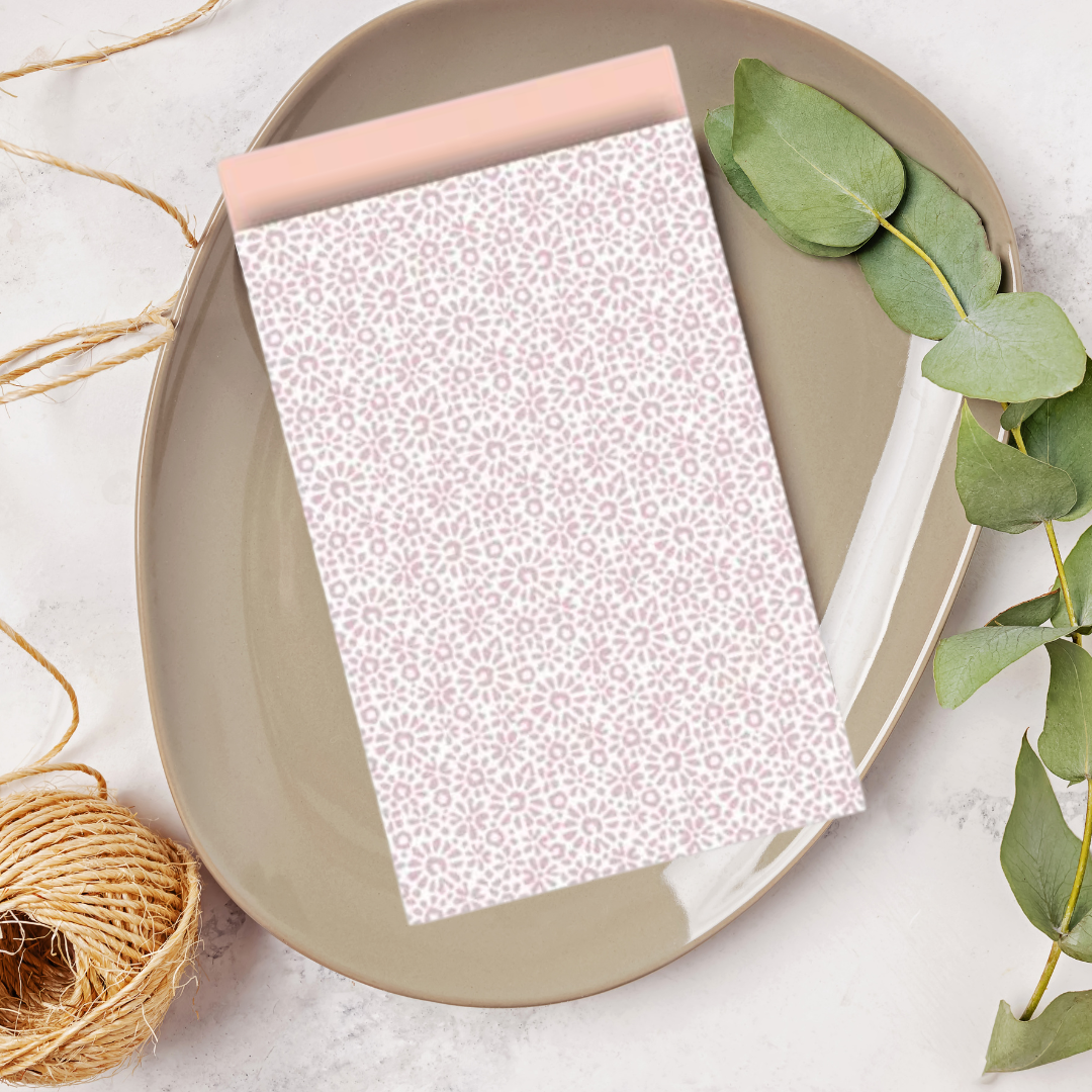 Cadeauzakje M - Ethnic Flowers - Roze