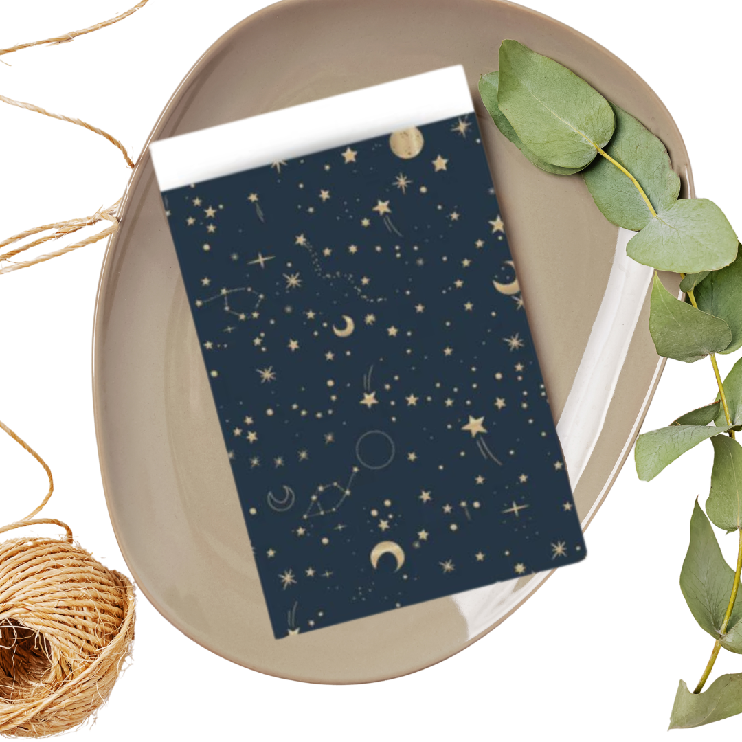 Cadeauzakje M - Galaxy Blue Gold Foil