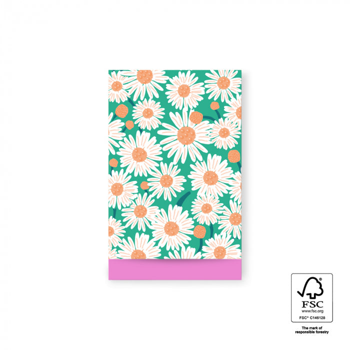 Cadeauzakjes M - Daisy Bright Green - Pink