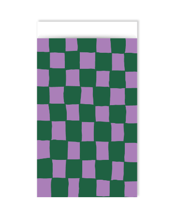 Cadeauzakjes M - Handdraw grid Green/Purple
