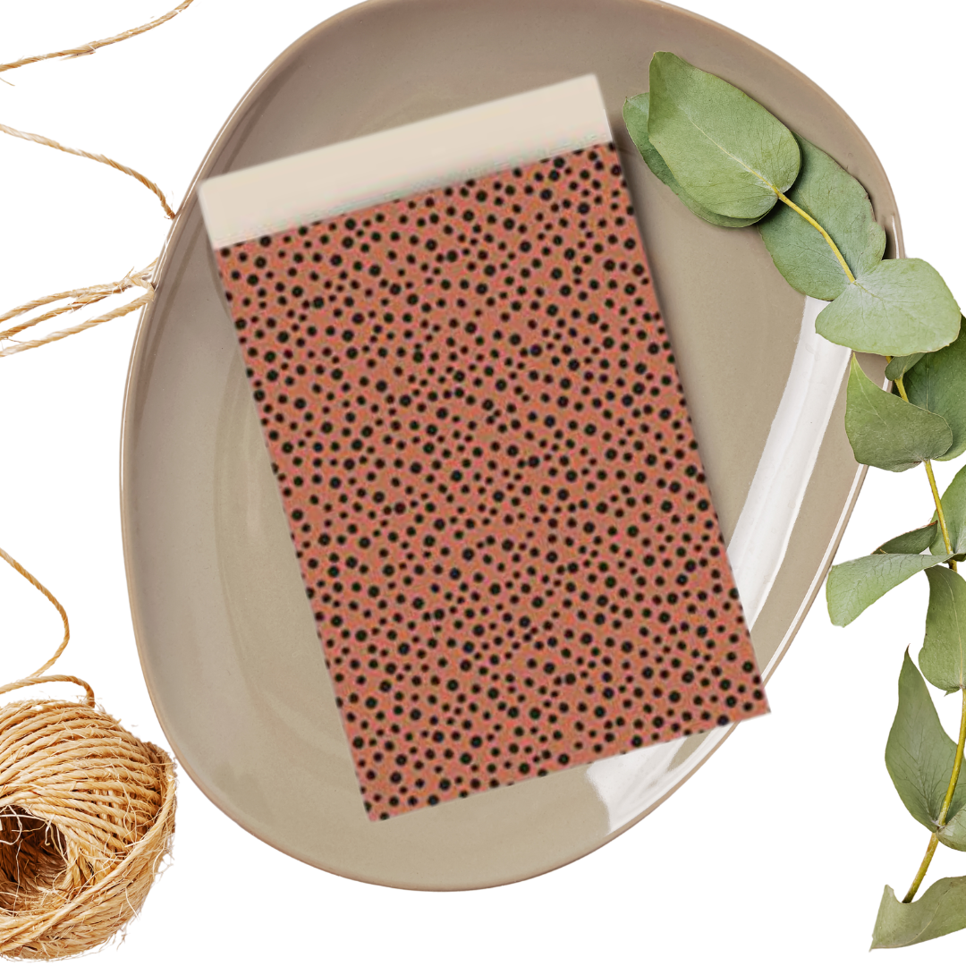 Cadeauzakjes M - Black Dots - Terra