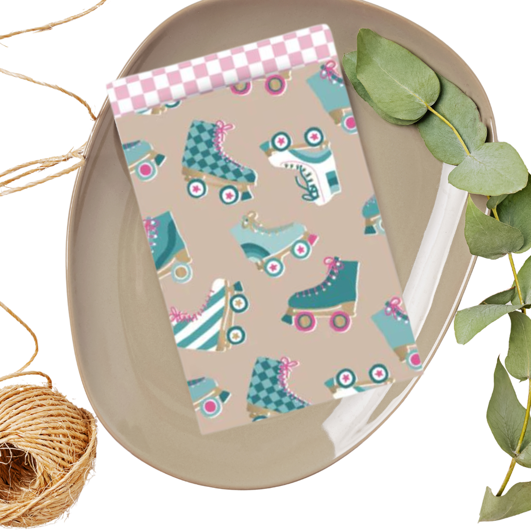 Cadeauzakjes M - Roller Skates Nude - Check Blush Pink