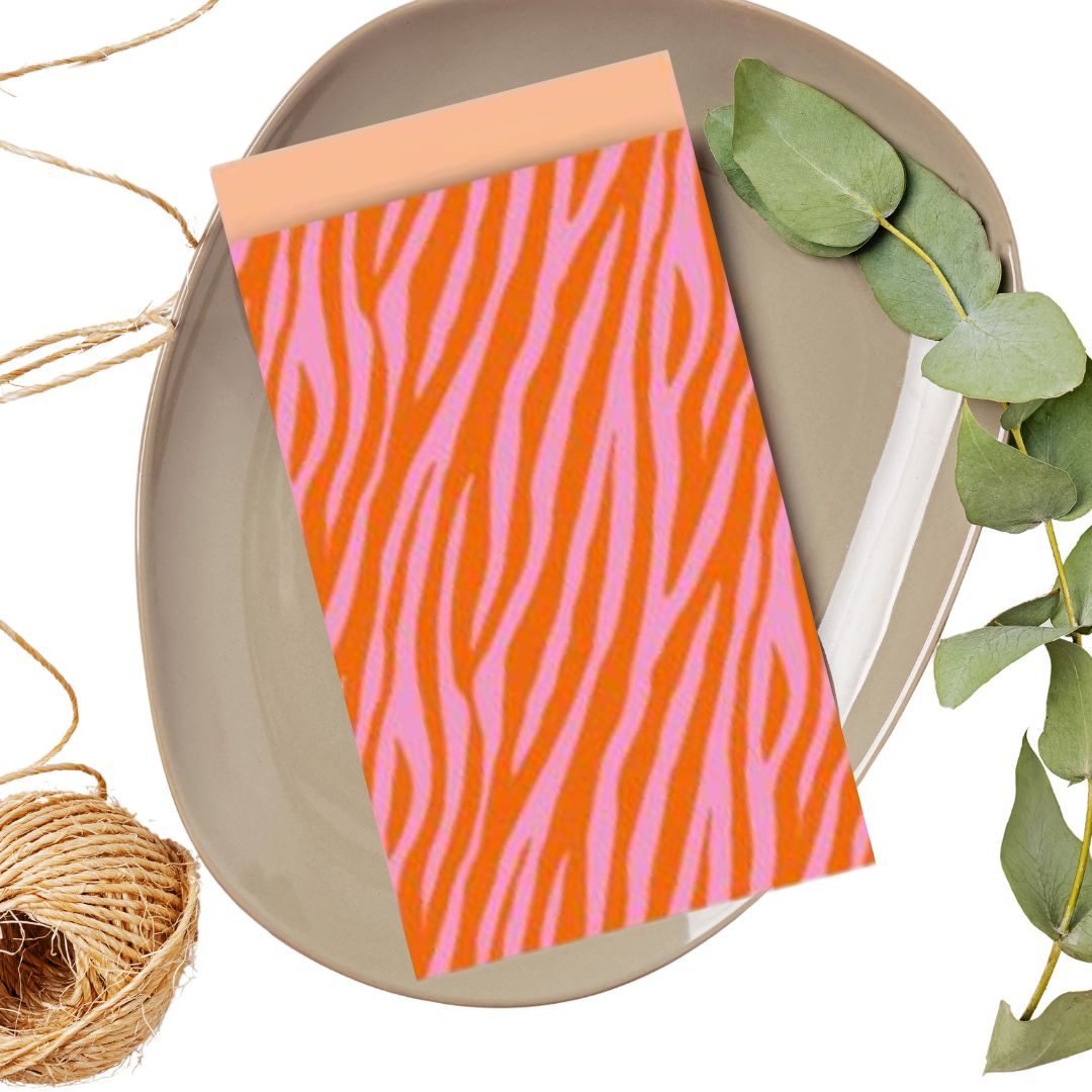 Cadeauzakjes M - Zebra Pink/Orange
