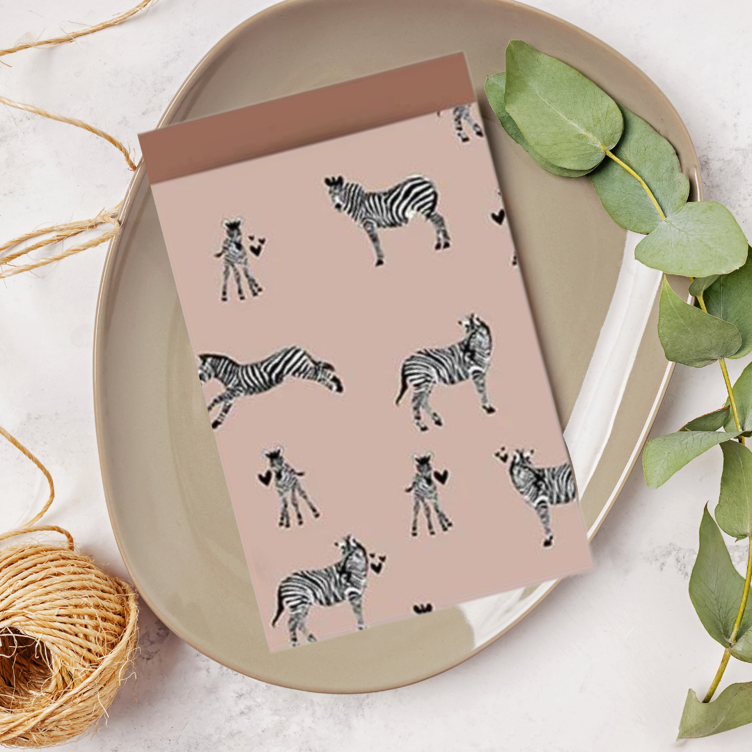 Cadeauzakjes M - Zebra pink