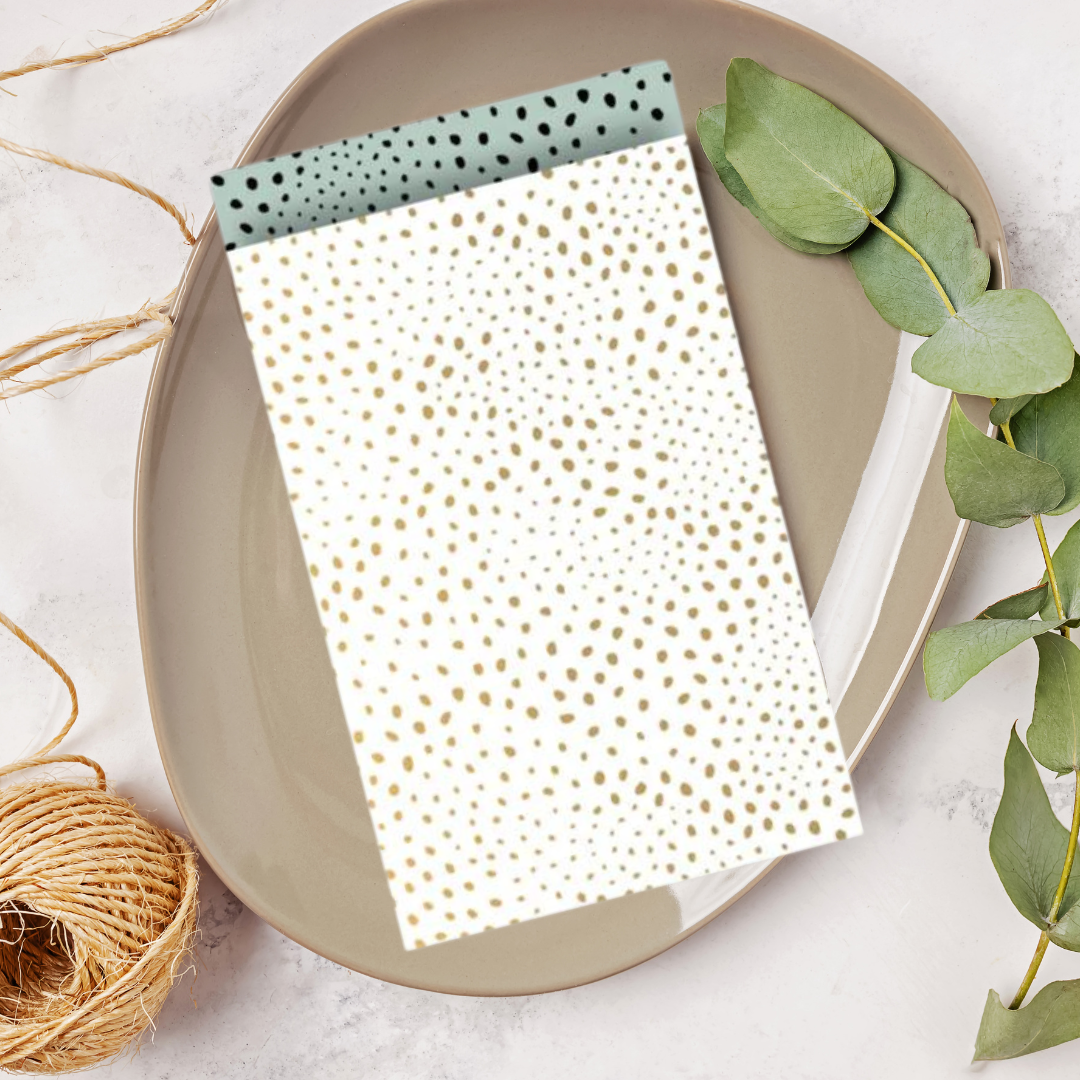 Cadeauzakjes M - Flocks - Wit/goud