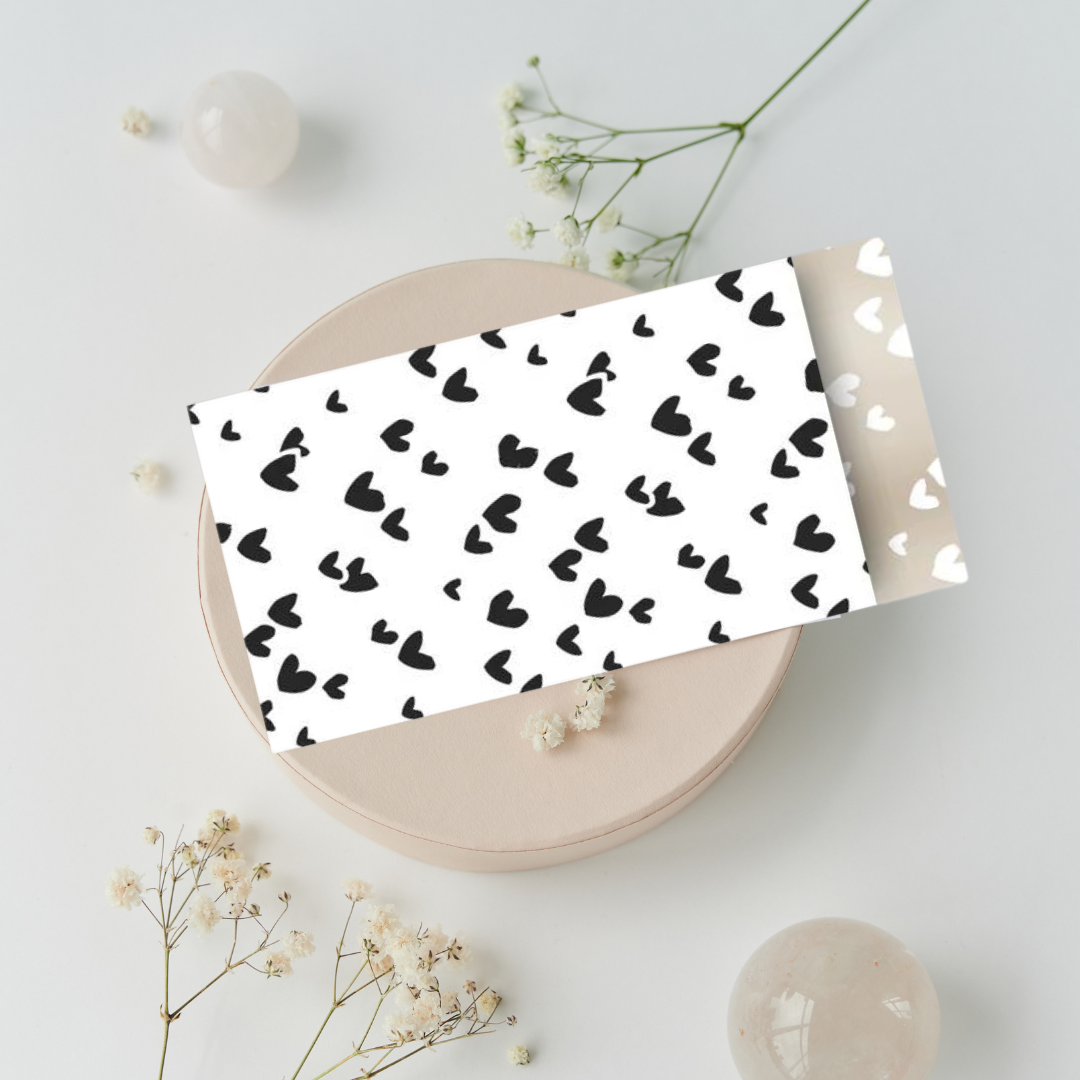 Cadeauzakjes S - Solo Hearts - Wit/zwart