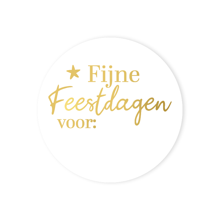 Stickers - Fijne feestdagen voor wit/goud (10 stuks)