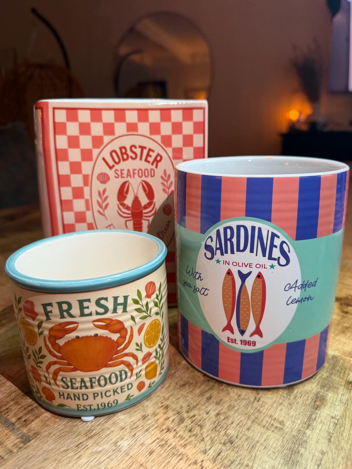 Vaas / potje - Sardines - 11x11x13.3cm